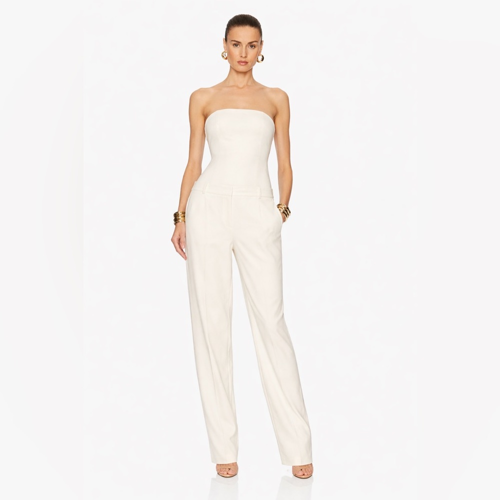 Helsa The Heavy Crepe Jumpsuit size S ivory